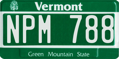 VT license plate NPM788