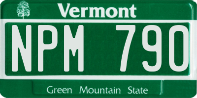 VT license plate NPM790