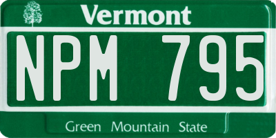 VT license plate NPM795
