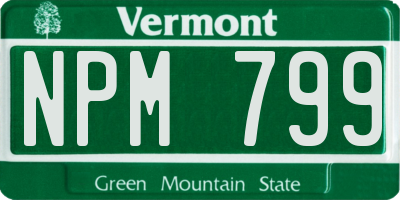 VT license plate NPM799