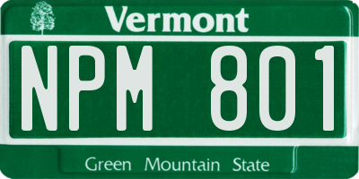 VT license plate NPM801