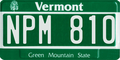 VT license plate NPM810