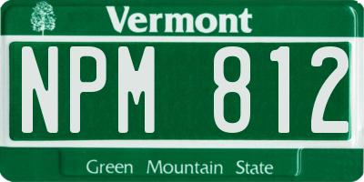 VT license plate NPM812