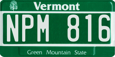 VT license plate NPM816