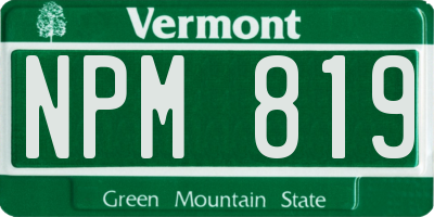 VT license plate NPM819