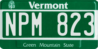 VT license plate NPM823