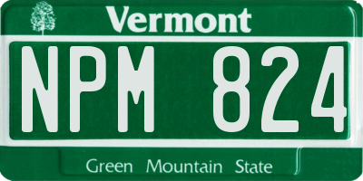 VT license plate NPM824