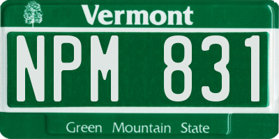 VT license plate NPM831