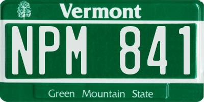 VT license plate NPM841