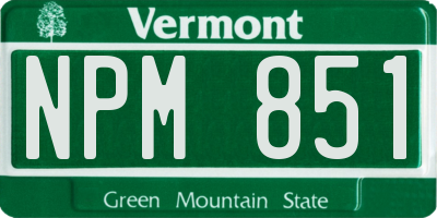 VT license plate NPM851