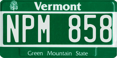 VT license plate NPM858