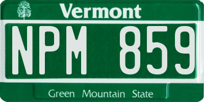 VT license plate NPM859