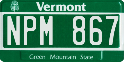 VT license plate NPM867