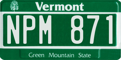 VT license plate NPM871