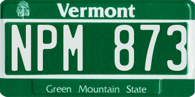 VT license plate NPM873