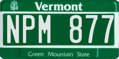 VT license plate NPM877