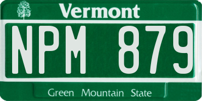 VT license plate NPM879