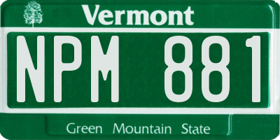 VT license plate NPM881