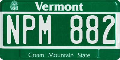 VT license plate NPM882