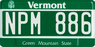 VT license plate NPM886