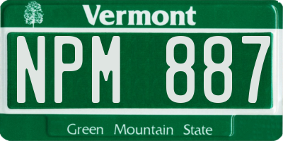 VT license plate NPM887