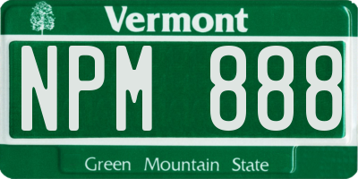 VT license plate NPM888