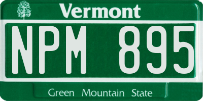 VT license plate NPM895