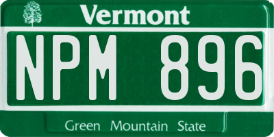 VT license plate NPM896