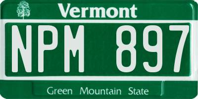 VT license plate NPM897