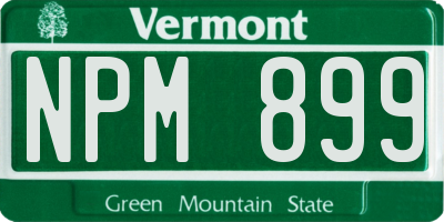 VT license plate NPM899