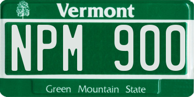 VT license plate NPM900