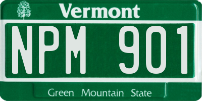 VT license plate NPM901