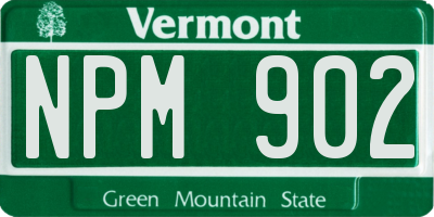 VT license plate NPM902