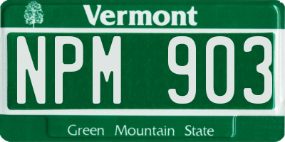 VT license plate NPM903