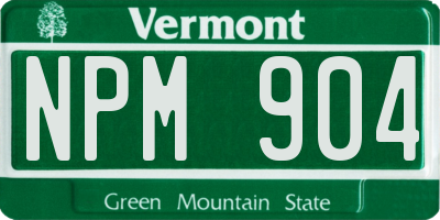 VT license plate NPM904