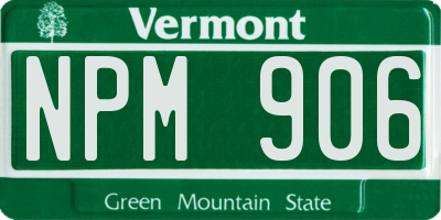 VT license plate NPM906