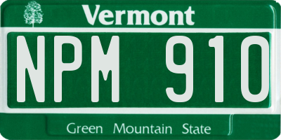 VT license plate NPM910