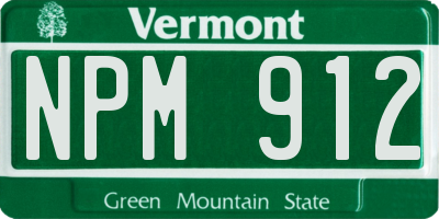 VT license plate NPM912