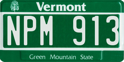 VT license plate NPM913