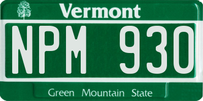 VT license plate NPM930