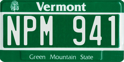 VT license plate NPM941