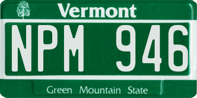 VT license plate NPM946