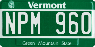 VT license plate NPM960