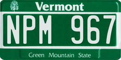 VT license plate NPM967