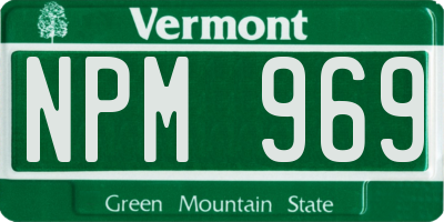 VT license plate NPM969