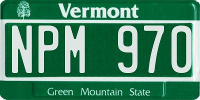 VT license plate NPM970