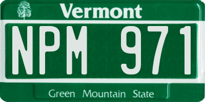 VT license plate NPM971