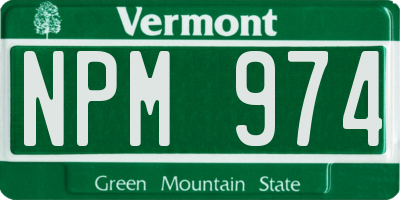 VT license plate NPM974