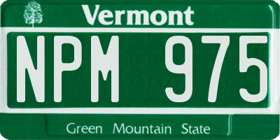 VT license plate NPM975
