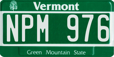 VT license plate NPM976